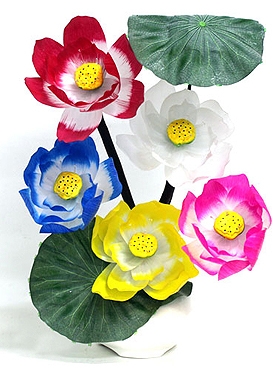 광섬유 5봉 5색연꽃